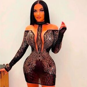 Crystal Dress worn once for a few hours ! Great condition!